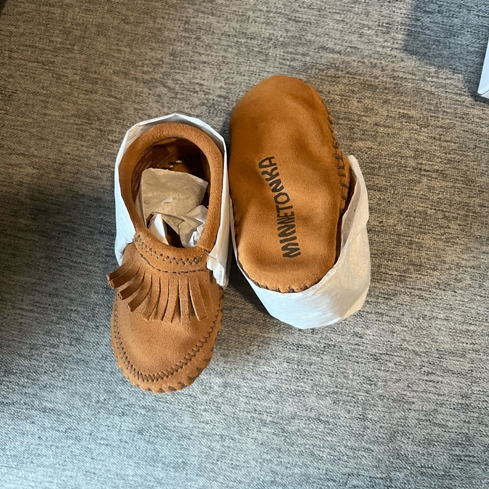 Brown Leather Infant Booties